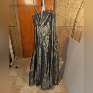 Sliver Polka Dot Formal Dress